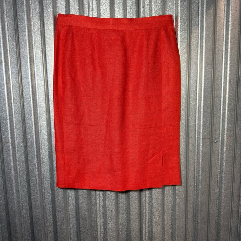 Authentic Vintage 'Oberon New York' Red Pencil Skirt with Back Slit, size 10